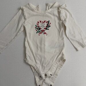 Carter's Cream Bodysuit with Candy Cane Heart